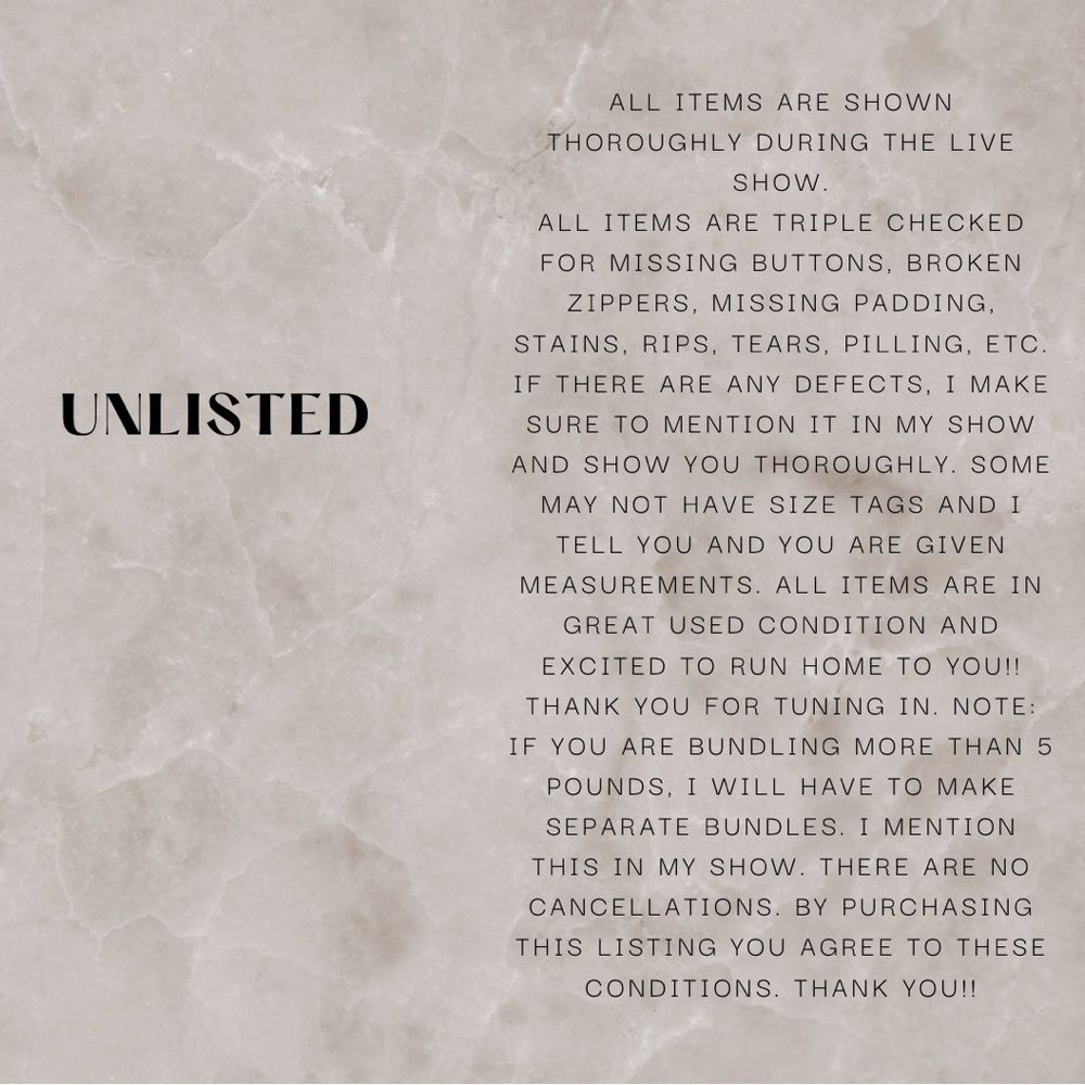 UNLISTED ITEM